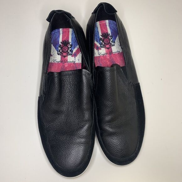 English Laundry Men’s Size 11,5 Black Leather Loafers, Great Condition - Picture 1 of 12